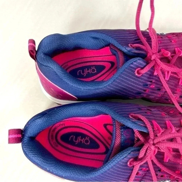 Ryka RZX Women's Vivid Sneakers 10W Raspberry Blue Lace Up Mesh - Picture 9 of 10